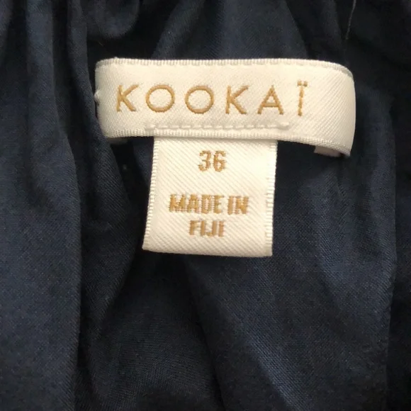 Kookai size 36 off the shoulder strapless jardin navy dress - Picture 4 of 7